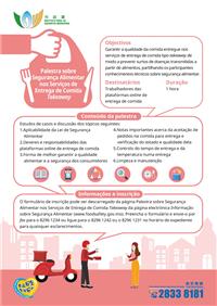 Palestra sobre Segurança Alimentar nos Serviços de Entrega de Comida Takeaway