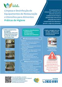 "Limpeza e Desinfecção de Equipamentos de Restauração e Utensílios para Alimentos" - Práticas de Higiene