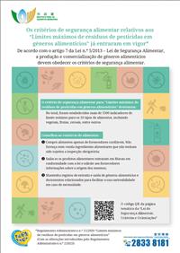Os Critérios de Segurança Alimentar relativos aos“Limites Máximos de Resíduos de Pesticidas em Géneros Alimentícios”já Entraram em Vigor