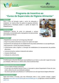 Programa de Incentivo ao“Curso de Supervisão de Higiene Alimentar”
