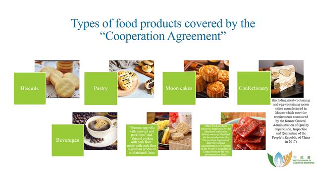 Types of food products covered by the “Cooperation Agreement”